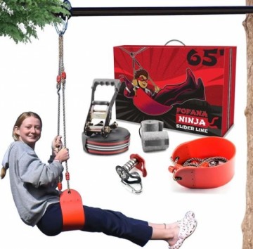 Fofana Ninja Slider Zipline Pulley Kit, 20m