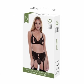 Apakšveļas Komplekts Baci Lingerie Peek-A-Boo Bra Melns (S/M)