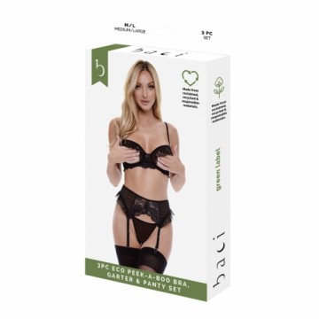 Apakšveļas Komplekts Baci Lingerie Peek-A-Boo Bra Melns (M/L)