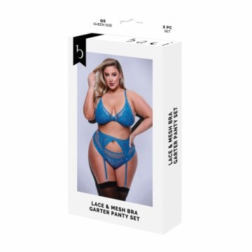 Apakšveļas Komplekts Baci Lingerie Garter & Panty Zils (Queen)