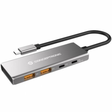 USB-разветвитель Conceptronic HUBBIES15G Серый (1 штук)