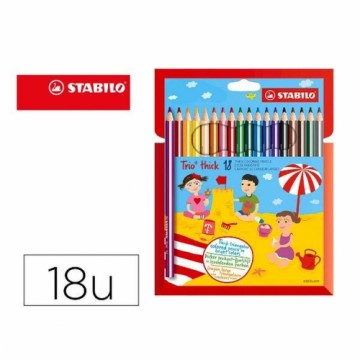 Colouring pencils Stabilo Trio Multicolour 18 Pieces