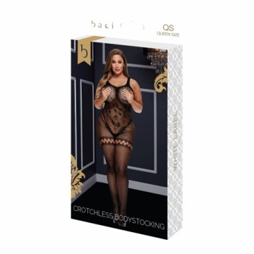 Jaquard Lace Suspender Bodysuit Queen Size Baci Lingerie 00186