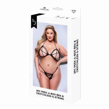 Набор нижнего белья Baci Lingerie Crotchless G- Чёрный 2 Предметы