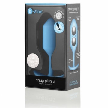 Пробка Snug Plug 3, сине-зеленая B-Vibe 96755