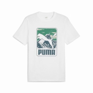 Vīriešu Krekls ar Īsām Piedurknēm Puma GRAPHICS Mountain Balts