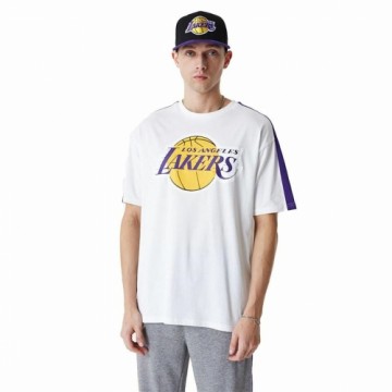 Men’s Short Sleeve T-Shirt New Era NBA Colour Block LA Lakers White