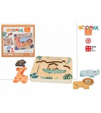 Woomax Koka puzzle Dzīvnieki 17x17 cm 18 m+ CB47565