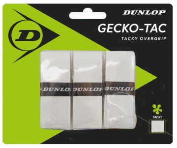 Tennis racket overgrip DUNLOP GECKO-TAC white 3pcs- blister