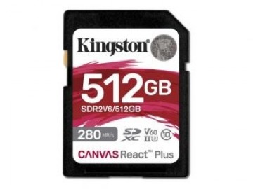 Kingston   SDXC II V60 React Plus | SDR2V6/512GB | 512 GB | SDXC | Flash memory class Class 10, UHS-II, U3, V60