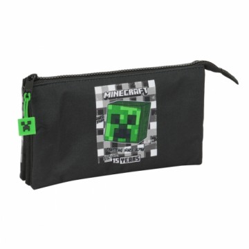 Triple Carry-all Minecraft Black Green Grey 22 x 12 x 3 cm