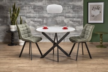 EDGAR 2 table, top - white marble, legs - black