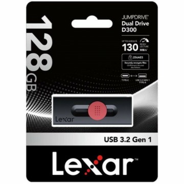 USB Zibatmiņa Lexar DUAL Melns 128 GB