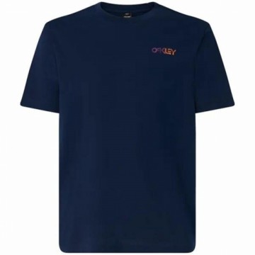 Short-sleeve Sports T-shirt Oakley Fingerprint B1B  Blue