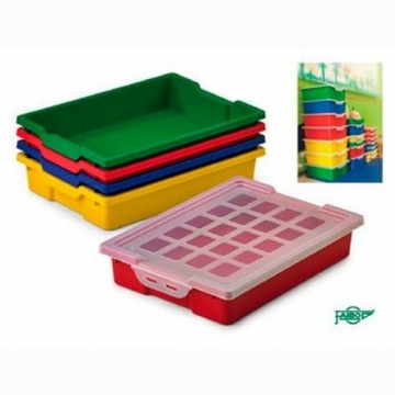 Storage Box Faibo Caja apilable para almacenaje con tapa Red polypropylene