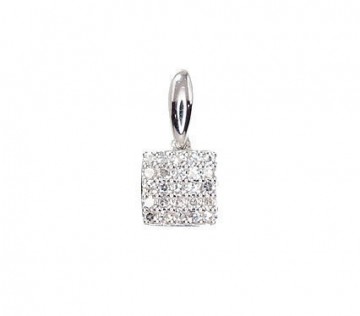 Gold pendant #1300418(Au-W)_DI, White Gold 585°, Diamonds (0,065Ct), 0.41 gr.