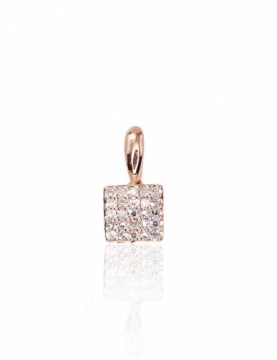 Gold pendant #1300418(Au-R)_DI, Red Gold 585°, Diamonds (0,068Ct), 0.38 gr.