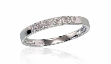 Gold ring #1100291(Au-W)_DI, White Gold 585°, Diamonds (0,06Ct), Size: 18.5, 1.72 gr.