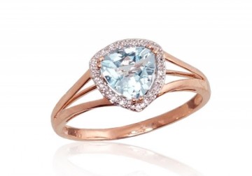 Gold ring #1100092(Au-R+PRh-W)_DI+TZLB, Red Gold 585°, Rhodium (Plating), Diamonds (0,063Ct), Sky Blue Topaz, Size: 18, 1.77 gr.