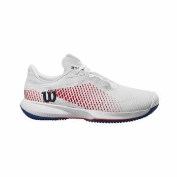 WILSON TENISA APAVI SIEVIEŠU KAOS SWIFT 1.5 2024 White/Deja Vu Blue/Wilson Red