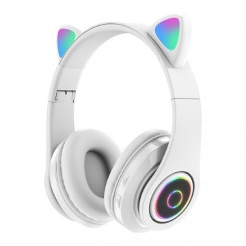 Bemi B39 Noise Cancell Kids Cat Bluetooth Wireless Headset FM Radio / MP3 Mico SD and Phone call White