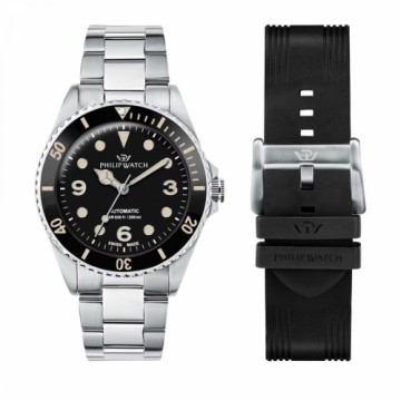 Vīriešu Pulkstenis Philip Watch R8223216008 Melns Sudrabains