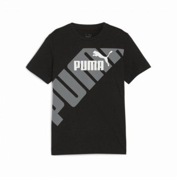 Детский Футболка с коротким рукавом Puma Power Graphic Чёрный