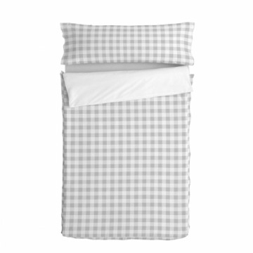 Quilted Zipper Bedding HappyFriday Basic Grey 105 x 200 cm Gingham