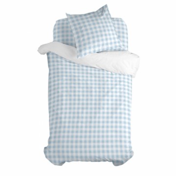 Duvet cover set HappyFriday Basic Kids Blue Single Gingham 2 Pieces