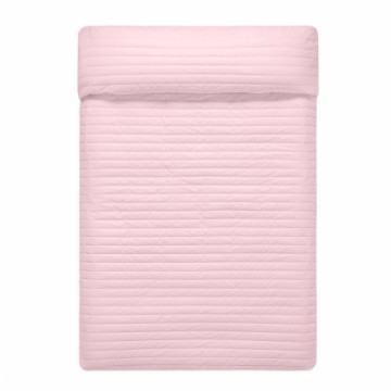 Reversible Bedspread HappyFriday Basic Dash Pink Navy Blue 270 x 260 cm