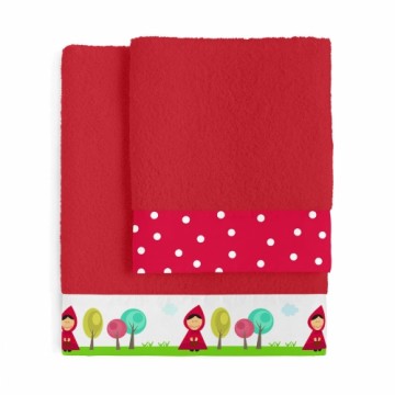 Towel set HappyFriday Mr Fox Grandma Red 2 Pieces