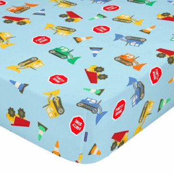 Fitted sheet HappyFriday MR FOX Blue Multicolour 70 x 140 x 14 cm