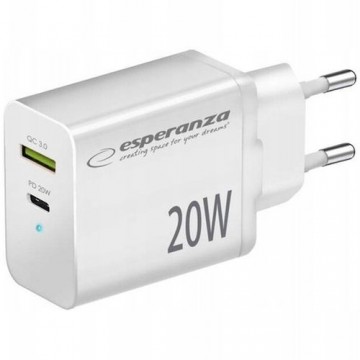 Esperanza EZC105W Зарядное устройство Type C 20W + USB QC3.0 18W