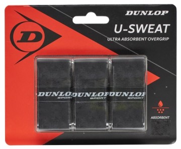 Tennis racket overgrip DUNLOP U-SWEAT black 3-pcs-blister