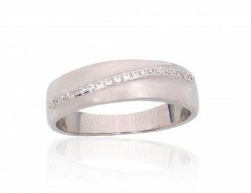 Silver ring #2101958(PRh-Gr)_CZ, Silver 925°, Rhodium (Plating), Zirkons, Size: 18, 3 gr.