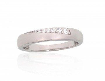 Silver ring #2101946(PRh-Gr)_CZ, Silver 925°, Rhodium (Plating), Zirkons, Size: 17, 2.8 gr.