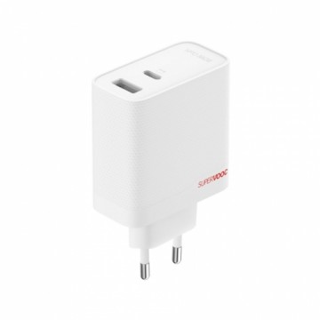 OnePlus SUPERVOOC 80W GaN Dual USB-A + USB-C Travel Charger + USB-C|USB-C Cable White