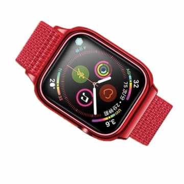 USAMS Pasek z etui Apple Watch 4|5|6|7| SE 44|45mm. czerwony|red ZB74IW3 (US-ZB074)