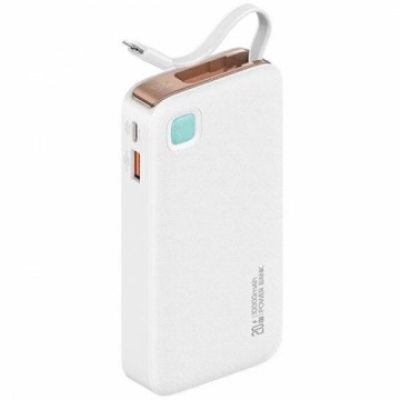 USAMS Powerbank ze zwijanym kablem Retractable Lightning 10000 mAh PD 20W Fast Charge XY Series biały|white 10KCD22502 (US-CD225)