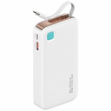 USAMS Powerbank ze zwijanym kablem USB-C Retractable 10000 mAh PD 20W Fast Charge XY Series biały|white 10KCD22402 (US-CD224)