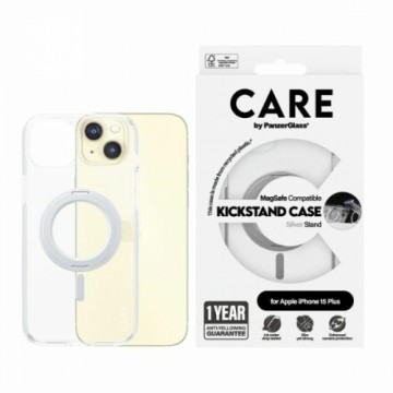 CARE by PanzerGlass Kickstand Case iPhone 15 Pro Max 6,7" MagSafe srebrny|silver 1415