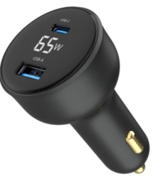 Auto lādētājs Gembird 2-port USB Car Fast Charger 65W Black