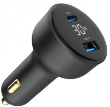 Auto lādētājs Gembird 2-port USB Car Fast Charger 30W Black