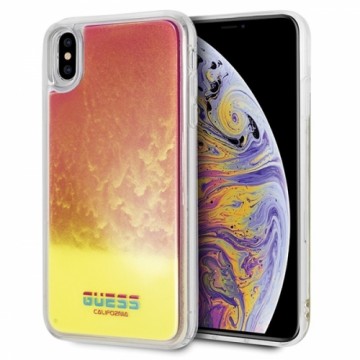 Guess GUHCI65GLCPI iPhone Xs Max różowy |pink hard case California Glow in the dark