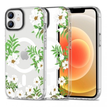 Tech-Protect MagMood MagSafe case for iPhone 12 | 12 Pro - daisies with leaves