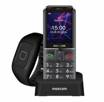 Maxcom Comfort MM735 ze stacją ładującą + opaska SOS czarny|black