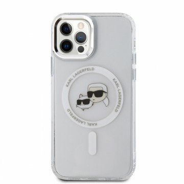 Karl Lagerfeld IML K&CH Heads Metal Frame MagSafe Case for iPhone 12|12 Pro Transparent