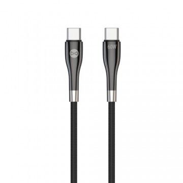 Forever Sleek cable USB-C - USB-C 2,0 m 60W black