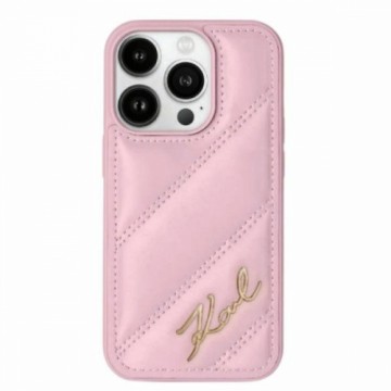 Karl Lagerfeld KLHCP15XPQDSMGP iPhone 15 Pro Max 6.7" różowy|pink hardcase Diagonal Quilted Script