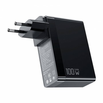 GaN Mcdodo CH-8101 Pro universal UK|US|EU travel charger|adapter, 100W, 2xUSB-C, USB-A (black)